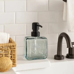 Dozownik na mydło przezroczysty czarny 250 ml