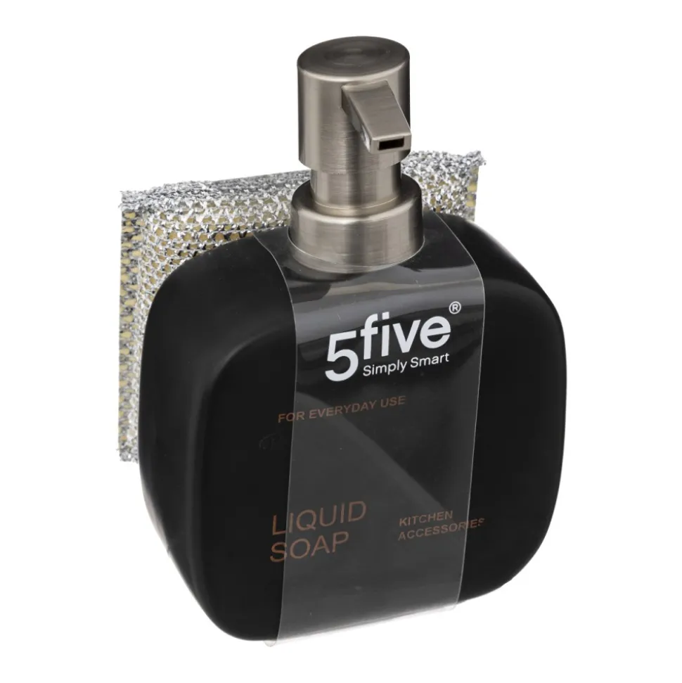 Dozownik na płyn z gąbką Black 400 ml