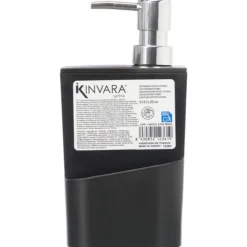Dozownik na płyn z pojemnikiem na gąbkę czarny * KINVARA Clearance