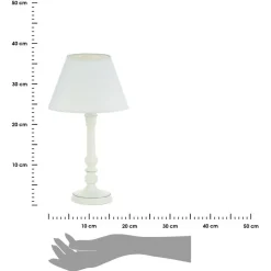 Drewniana lampka nocna Leo biała 36 cm