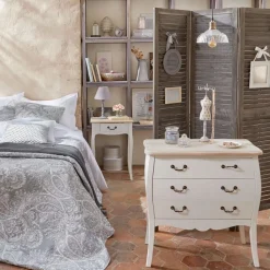Drewniana lampka nocna Leo biała 36 cm