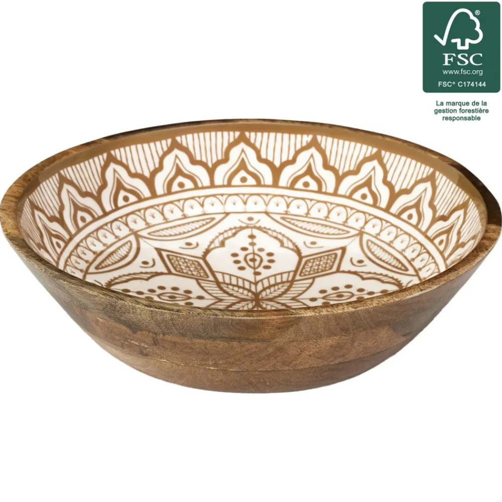 Drewniana misa Marrakesh beż 28 cm * HowHomely Outlet