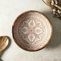Drewniana misa Marrakesh beż 28 cm * HowHomely Outlet