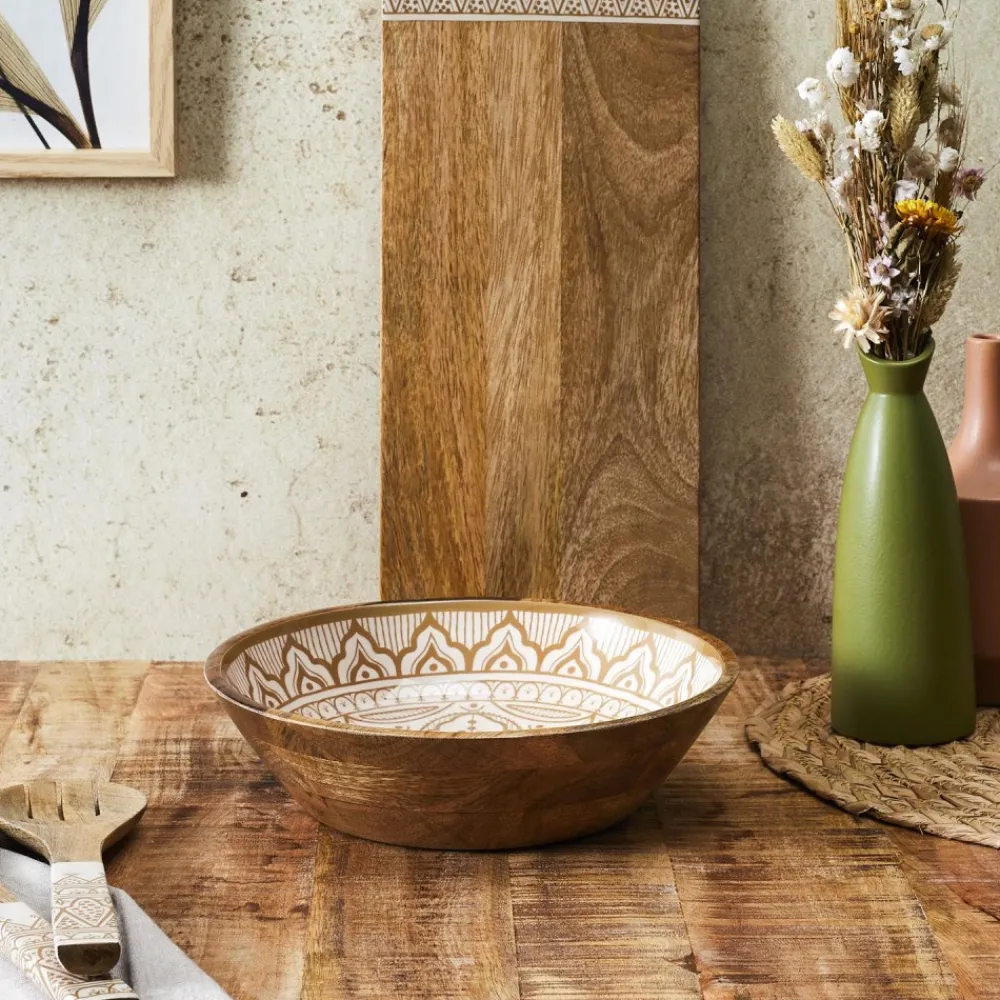 Drewniana misa Marrakesh beż 28 cm * HowHomely Outlet