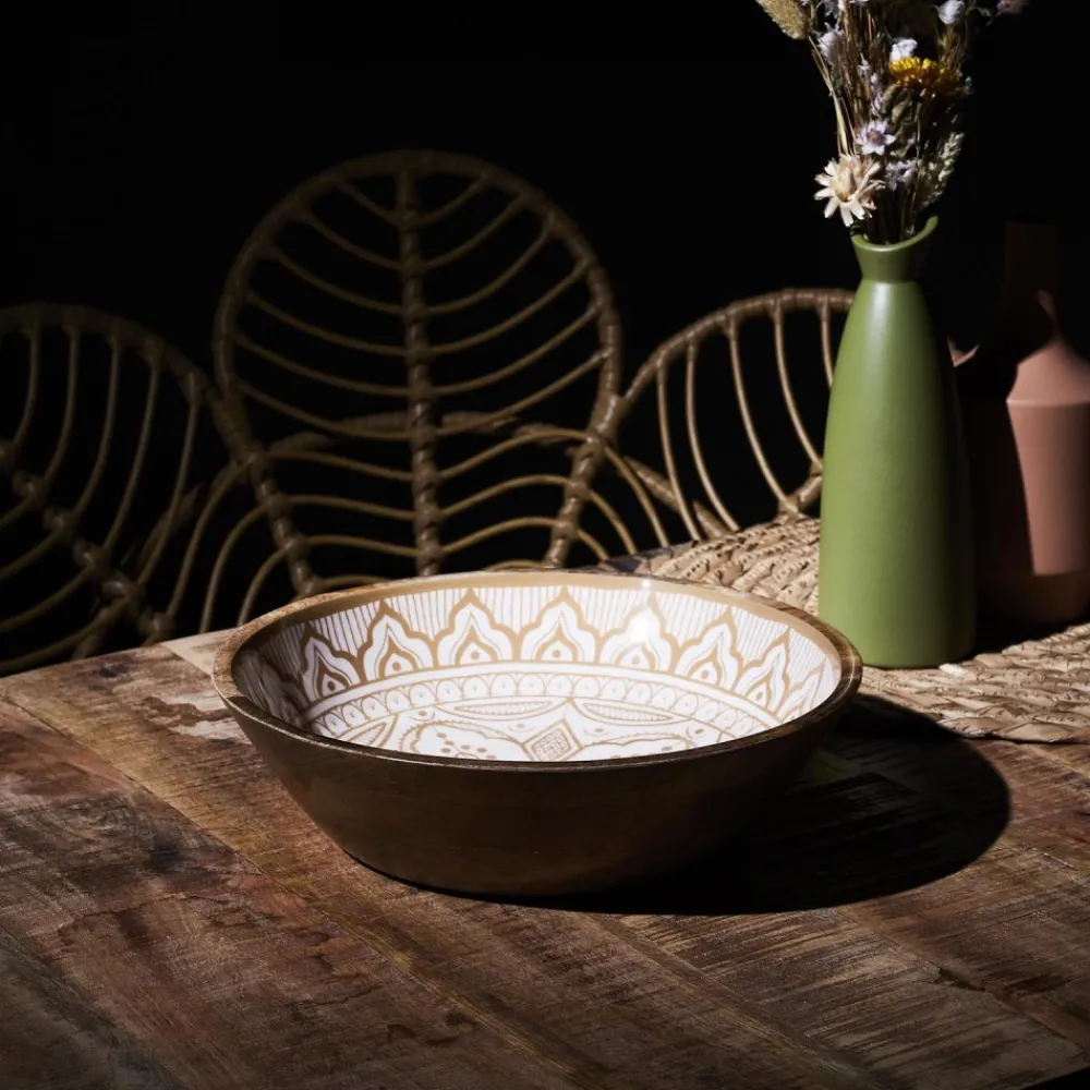 Drewniana misa Marrakesh beż 28 cm * HowHomely Outlet