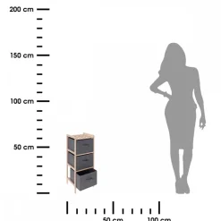 Drewniany regał z trzema szufladami 65cm