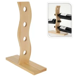 Drewniany nowoczesny stojak na wino na 4 butelki * H&S Decoration Hot