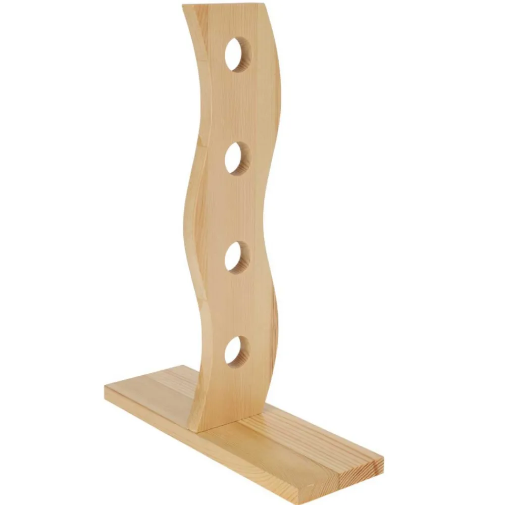 Drewniany nowoczesny stojak na wino na 4 butelki * H&S Decoration Hot