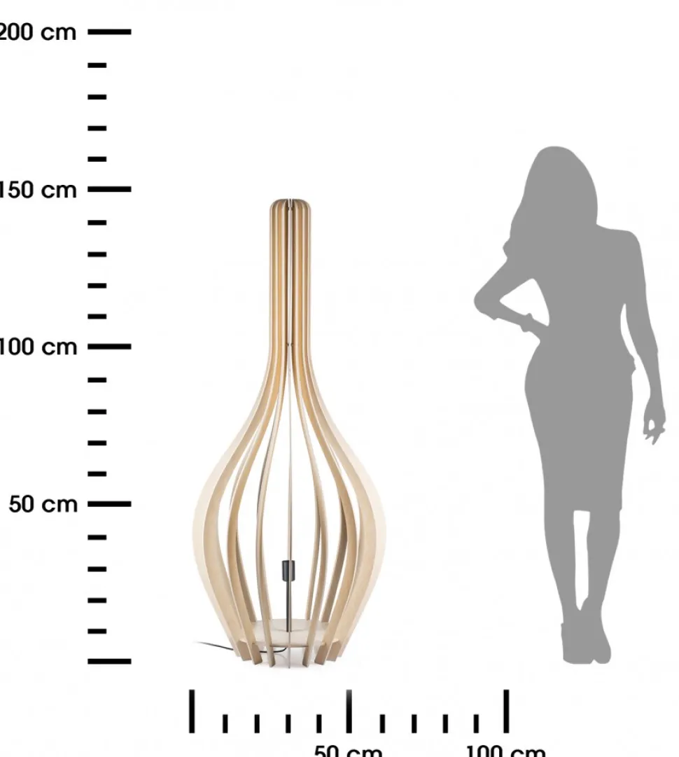 Duża lampa stojąca PLYWOOD 148 cm BOHO
