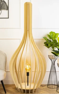 Duża lampa stojąca PLYWOOD 148 cm BOHO