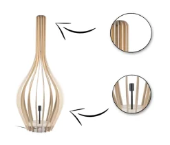 Duża lampa stojąca PLYWOOD 148 cm BOHO