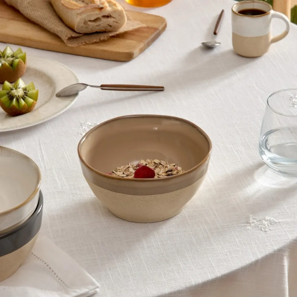 Duża miska z ceramiki Kate 720 ml beżowa
