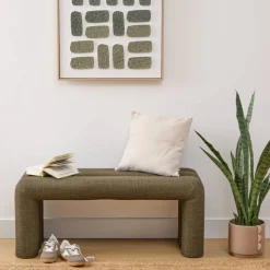 Duża pufa tapicerowana Sisco zieleń khaki * Atmosphera Hot
