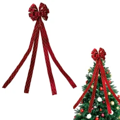 Długa kokarda na choinkę 130x33 cm * H&S Decoration Outlet