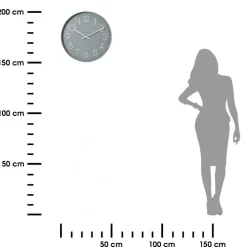 Duży zegar ścienny szary 50 cm