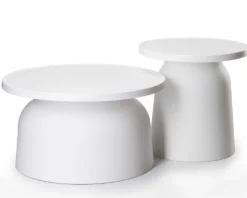 Dwa minimalistyczne stoliki OTTO białe