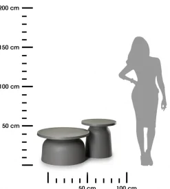 Dwa minimalistyczne stoliki OTTO szare * HowHomely Online