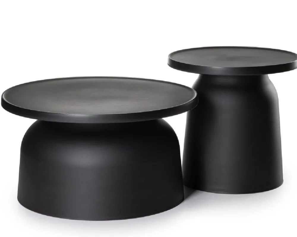 Dwa minimalistyczne stoliki OTTO czarne * HowHomely Discount