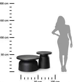 Dwa minimalistyczne stoliki OTTO czarne * HowHomely Discount