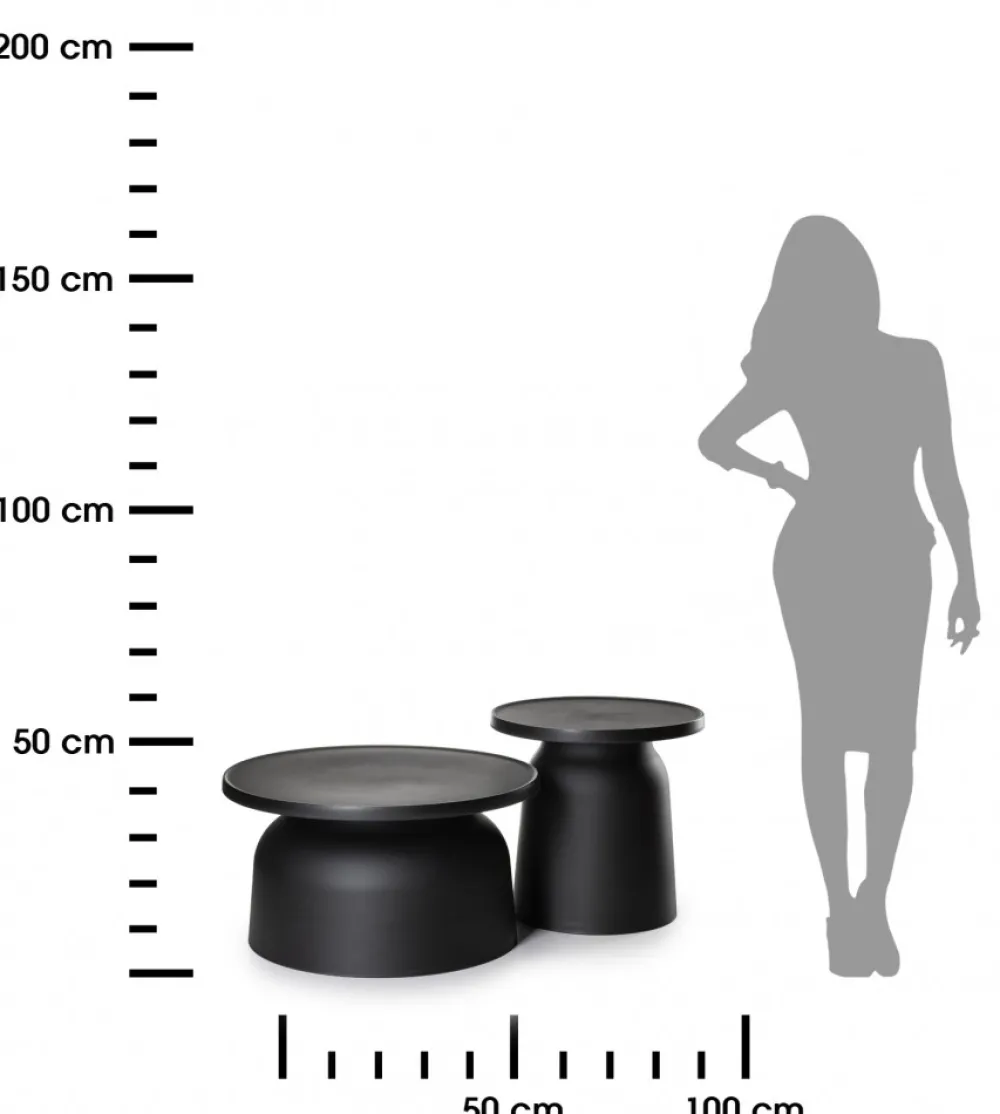 Dwa minimalistyczne stoliki OTTO czarne * HowHomely Discount
