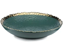 Dwa talerze głębokie Kati Green Gold 26 * HowHomely