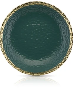 Dwa talerze głębokie Kati Green Gold 26 * HowHomely