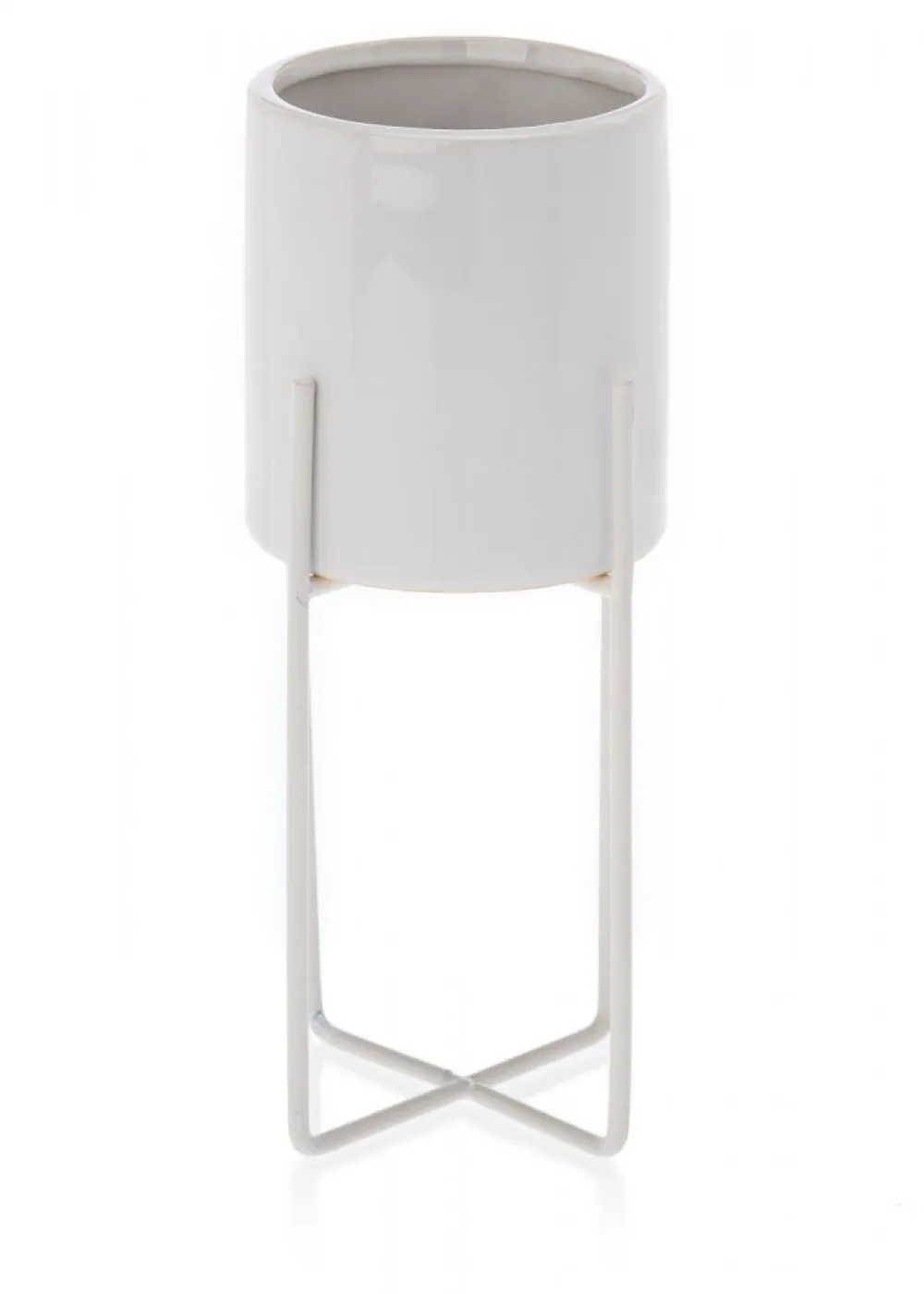 Dwie doniczki Florri White 23,5 i 22 cm * HowHomely Best