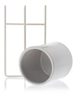 Dwie doniczki Florri White 23,5 i 22 cm * HowHomely Best
