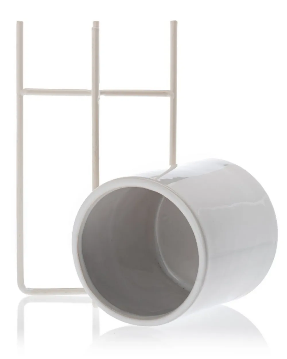 Dwie doniczki Florri White 23,5 i 22 cm * HowHomely Best