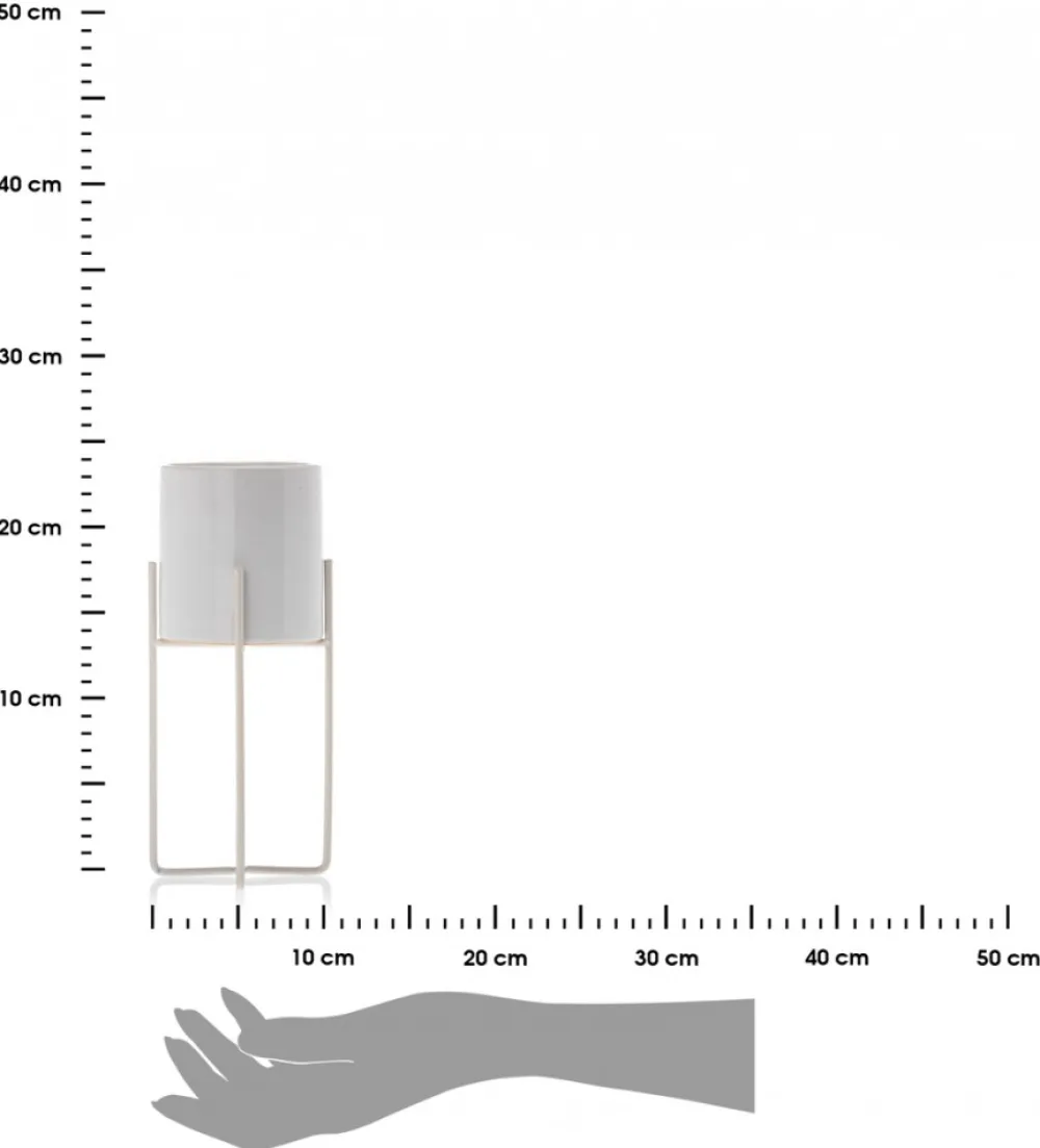 Dwie doniczki Florri White 23,5 i 22 cm * HowHomely Best