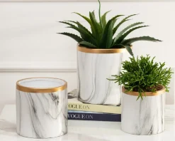 Dwie doniczki Sona Marbling 11 i 13 cm * HowHomely Online
