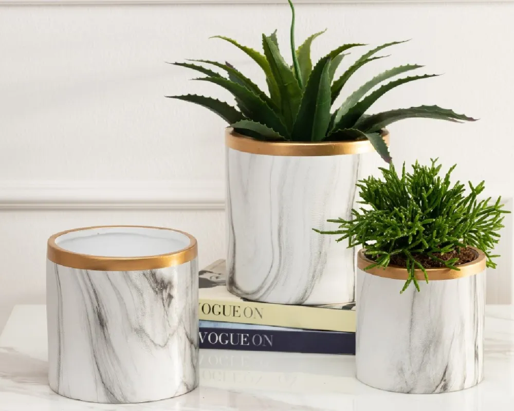 Dwie doniczki Sona Marbling 11 i 13 cm * HowHomely Online