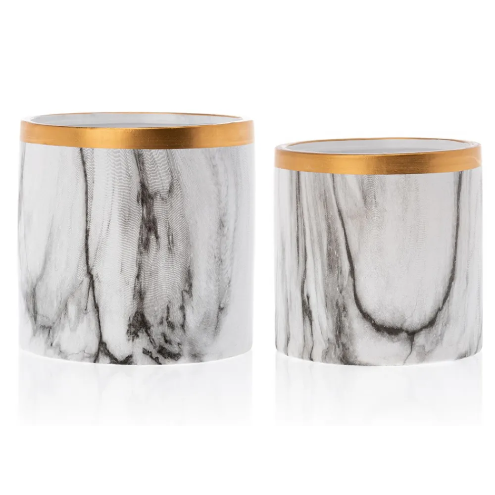 Dwie doniczki Sona Marbling 11 i 13 cm * HowHomely Online