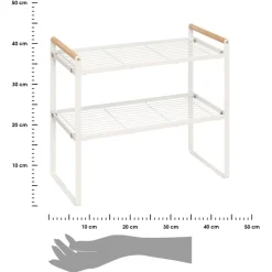 Dwupoziomowa metalowa półka Balm biała