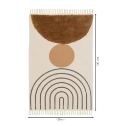 Dywan bawełniany z frędzlami Geometric 120x180 cm * HowHomely Sale
