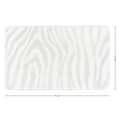 Dywanik łazienkowy biały 45x75 cm zebra