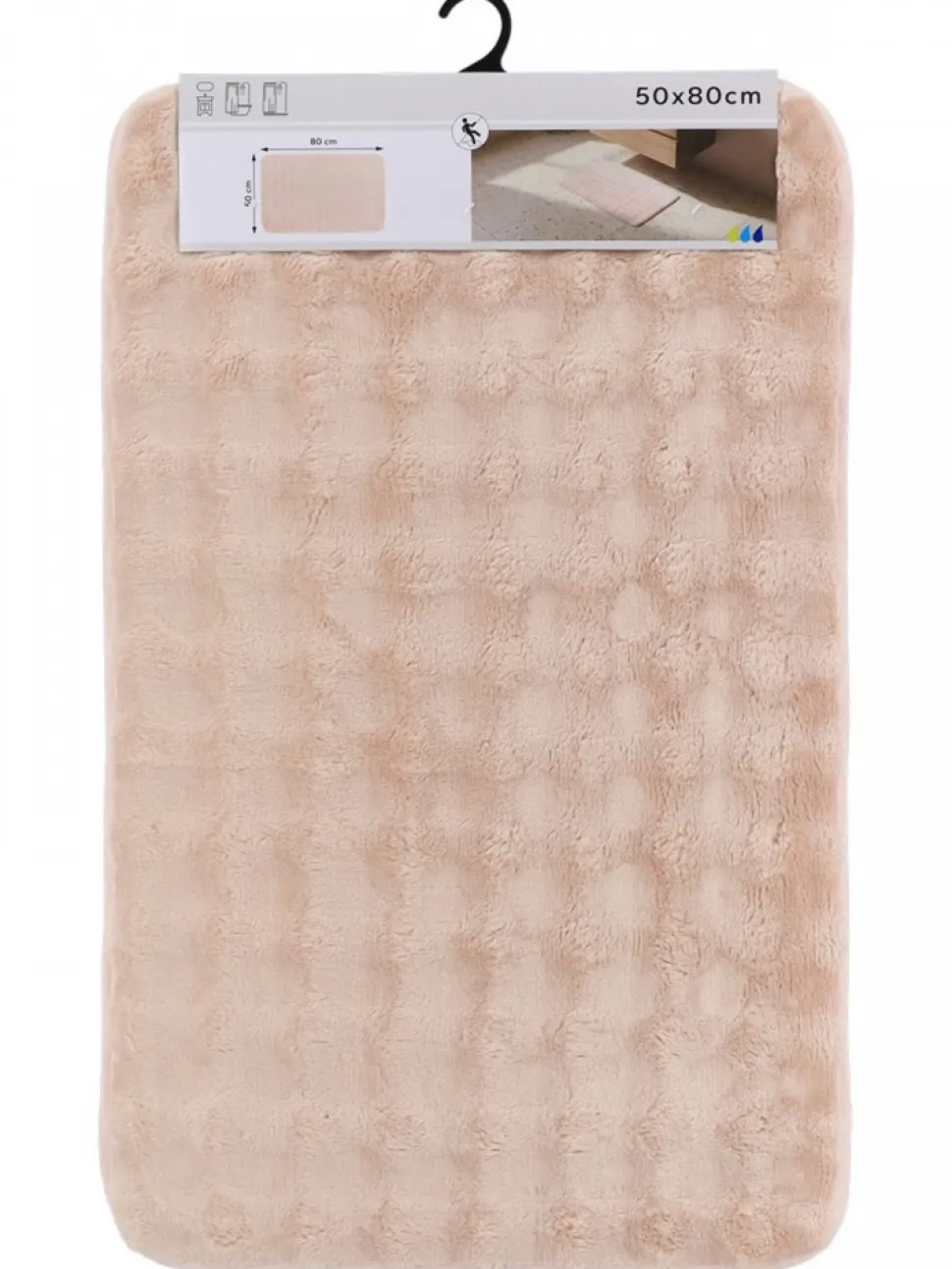 Dywanik łazienkowy blush róż 50x80 cm efekt futra