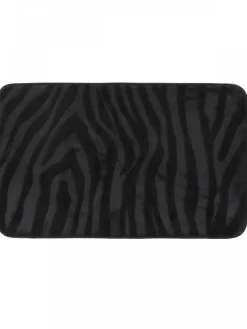 Dywanik łazienkowy czarny 45x75 cm zebra
