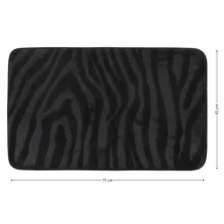 Dywanik łazienkowy czarny 45x75 cm zebra