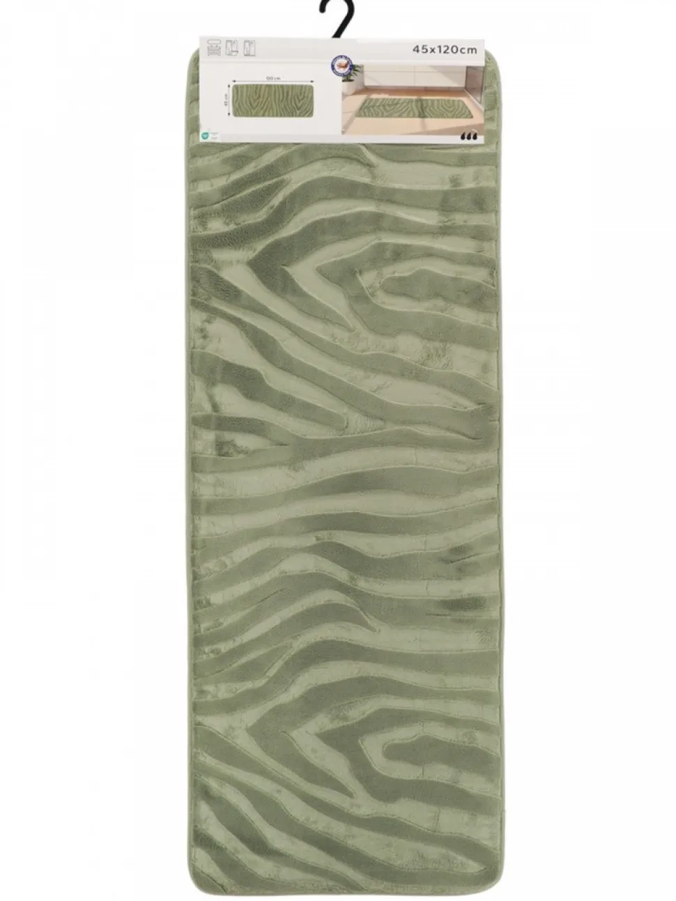Dywanik łazienkowy szałwiowy 45x120 cm zebra