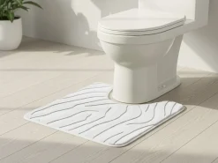 Dywanik pod WC biały 45x50 cm zebra