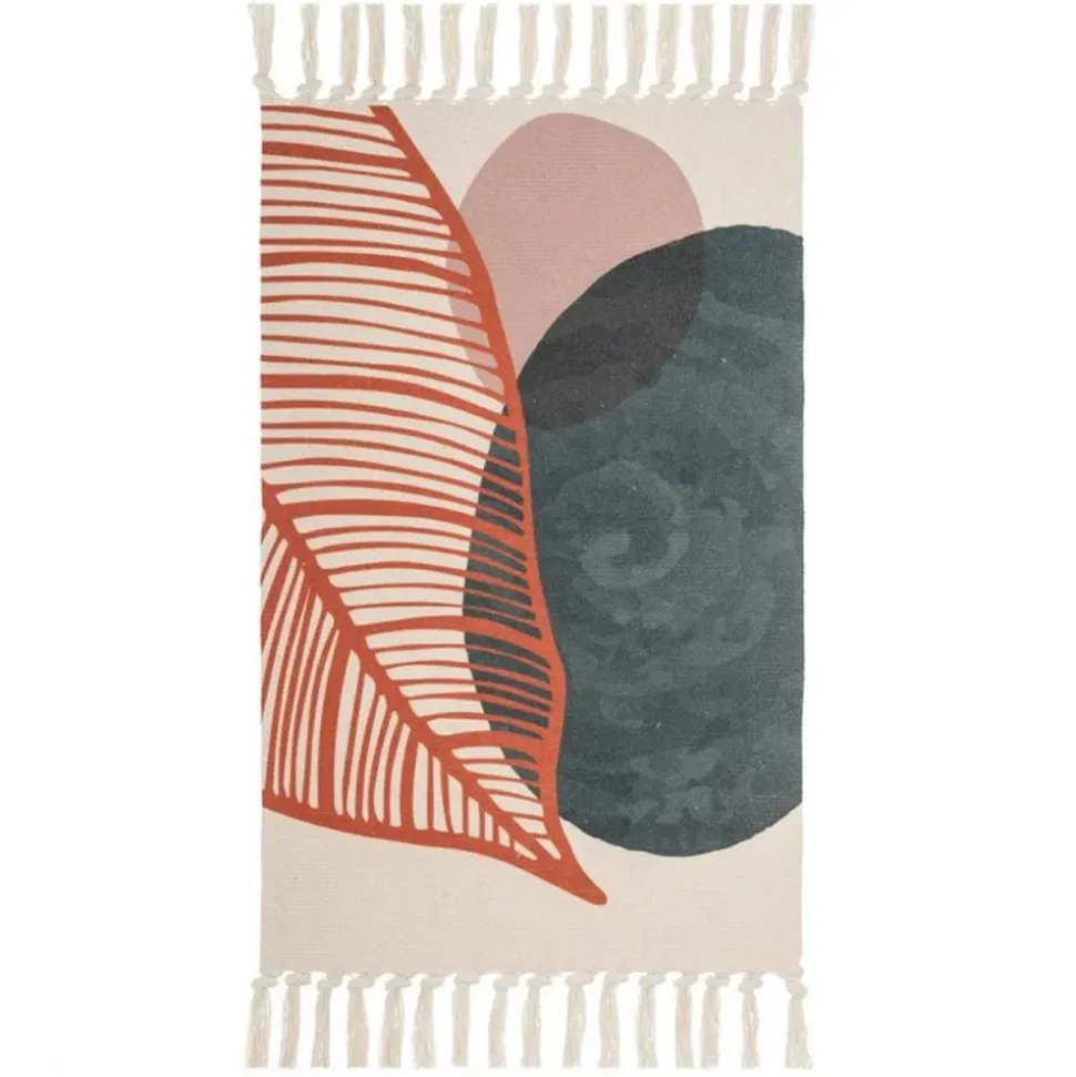 Dywanik z frędzlami Scandi Liście 50x80 cm