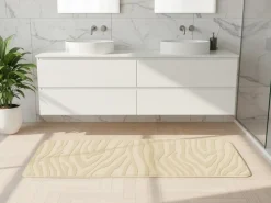 Dywanik łazienkowy beżowy 45x120 cm zebra * TENDANCE