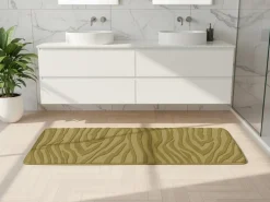Dywanik łazienkowy oliwkowy 45x120 cm zebra * TENDANCE Online