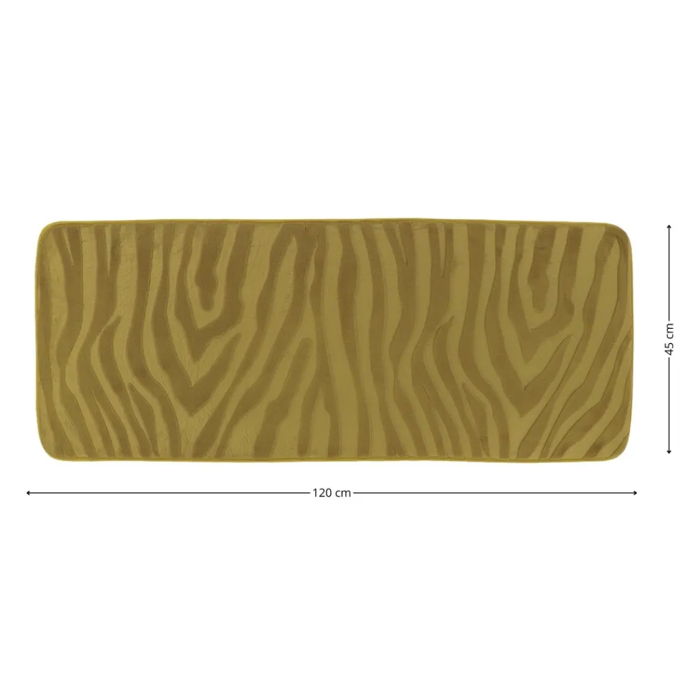 Dywanik łazienkowy oliwkowy 45x120 cm zebra * TENDANCE Online