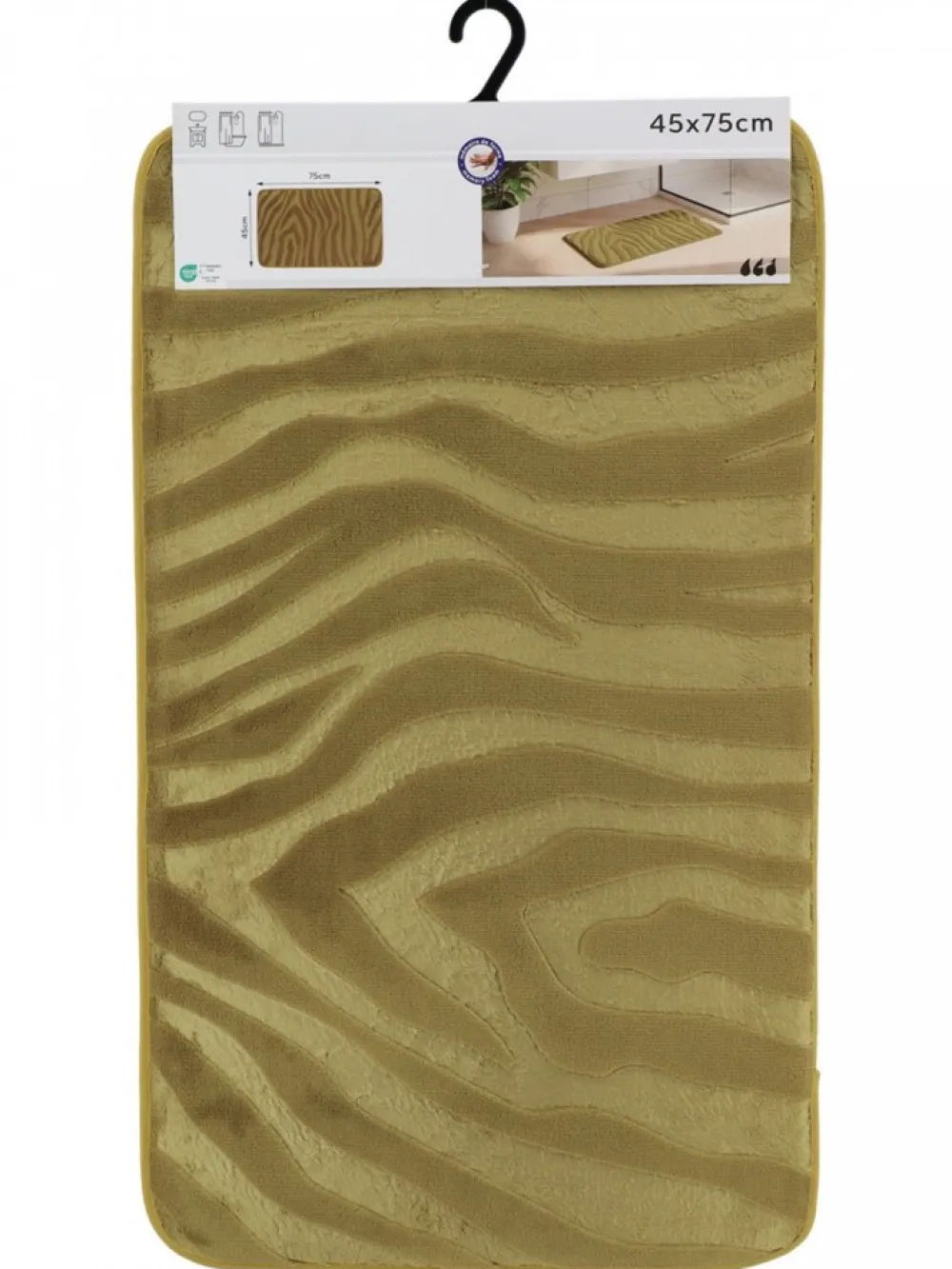 Dywanik łazienkowy oliwkowy 45x75 cm zebra * TENDANCE Best