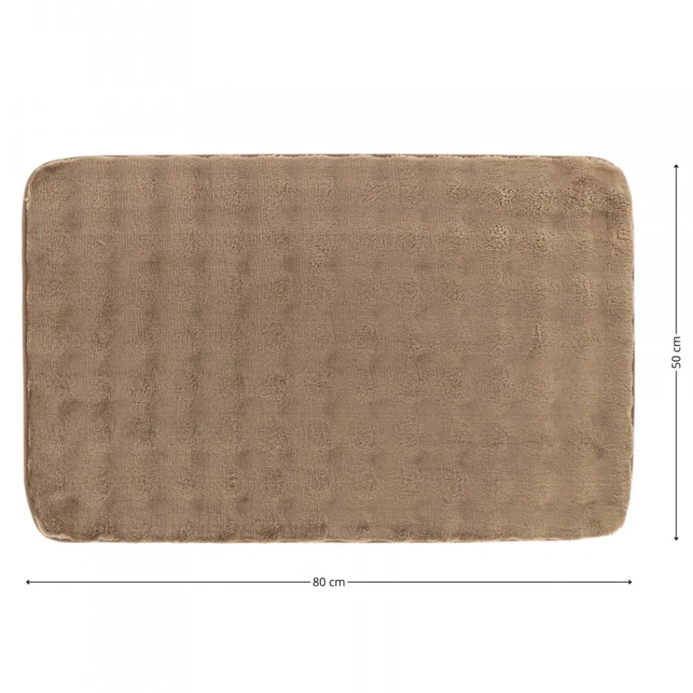 Dywanik łazienkowy taupe 50x80 cm efekt futra * TENDANCE Sale
