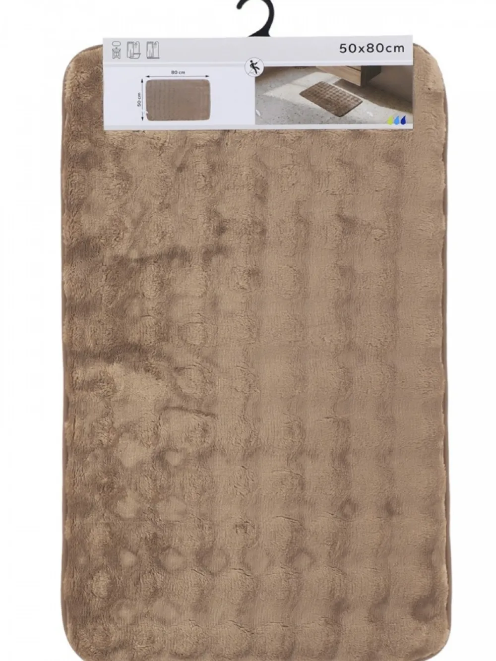 Dywanik łazienkowy taupe 50x80 cm efekt futra * TENDANCE Sale