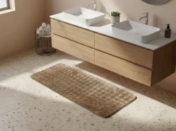 Dywanik łazienkowy taupe 50x120 cm efekt futra * TENDANCE New