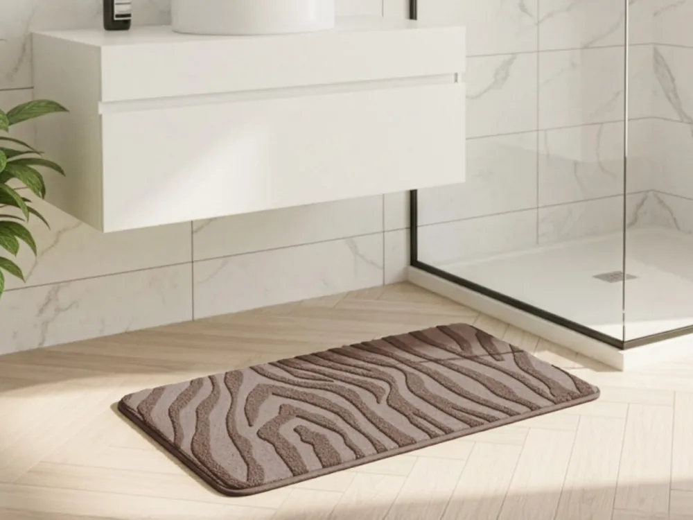 Dywanik łazienkowy taupe 45x75 cm zebra * TENDANCE Discount